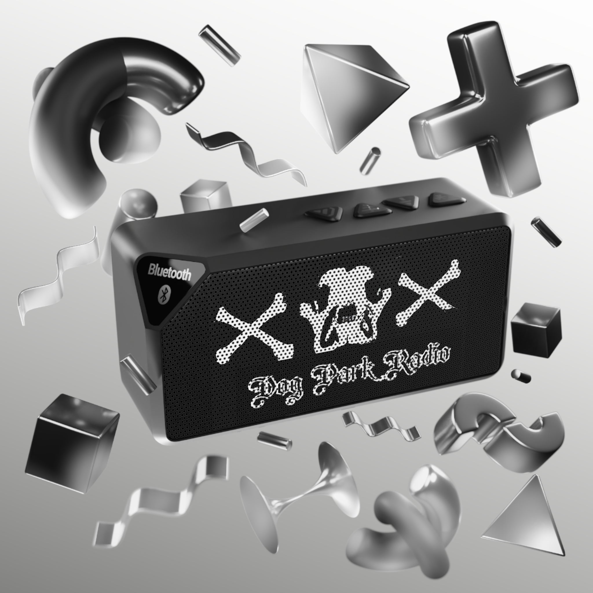 Bluetooth Speaker — 'Dog Park Radio' Skull & Crossbones Tribal Design
