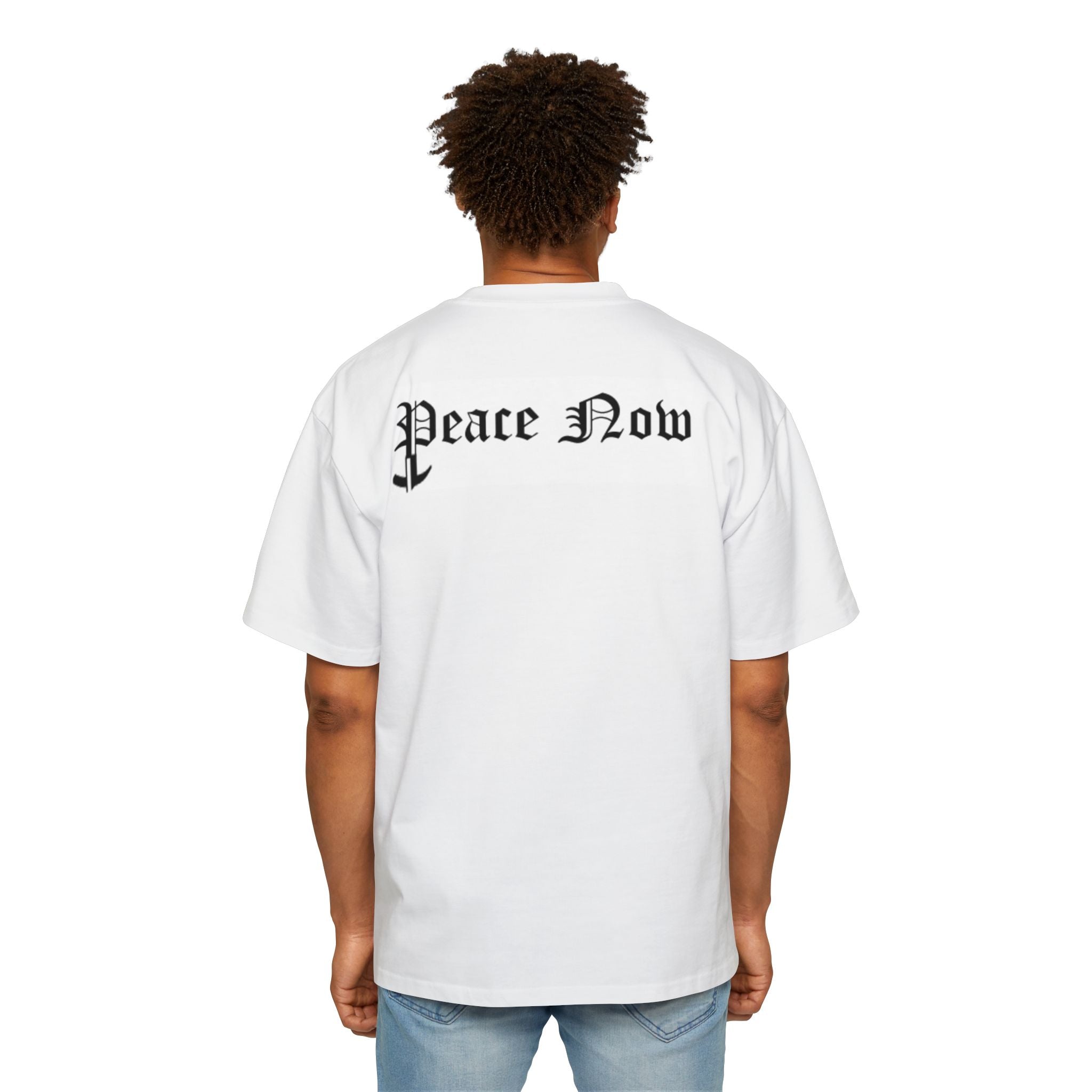 Oversized Tee — Graffiti Jesus Front with "Peace Now" Back